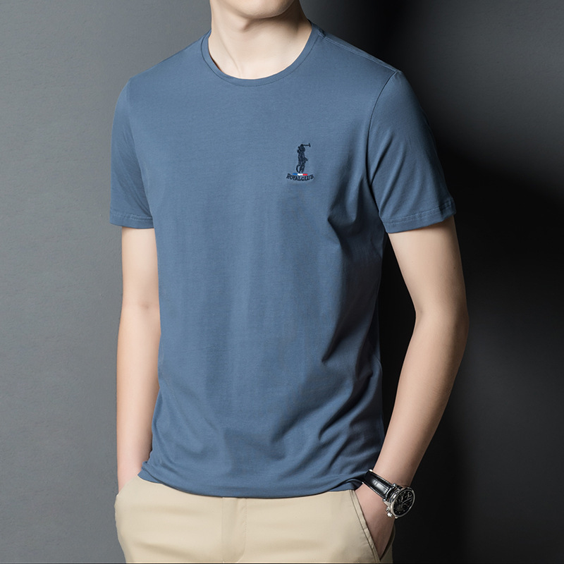 保罗牧马人2022夏季新款时尚潮流短袖圆领t恤男青年纯色半袖上衣