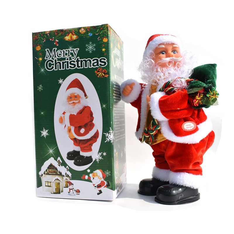 Hip Shaking Electric Christmas Music Old Man Christmas Decorations Guitar Gift Bag Old Man Christmas Toy Gift Gift