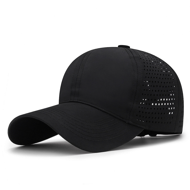 Quick-Drying Perforated Peaked Cap for Women Spring and Summer Sun Protection Soft Top Breathable Sports Travel Ultra-Thin Face-Looking Small Baseball Cap for Men