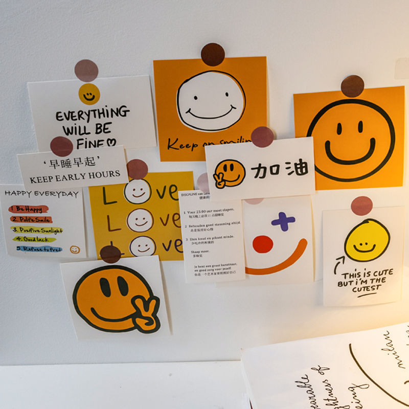 ins风早睡早起笑脸励志卡片健康生活规律墙贴 背景装饰拍照道具