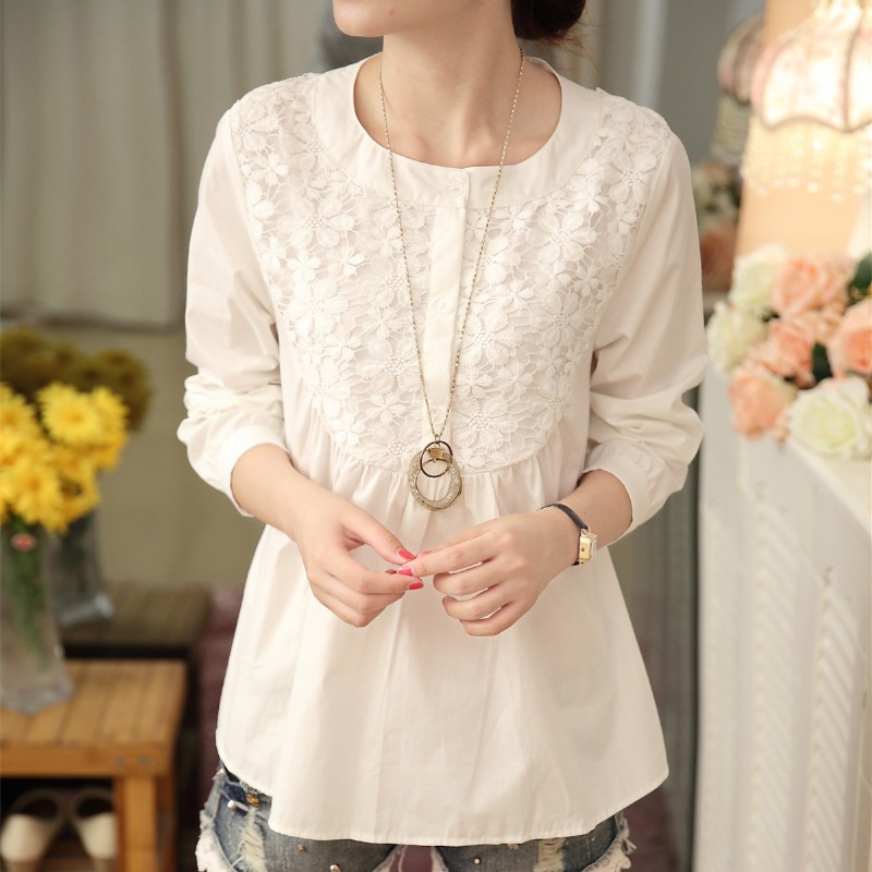 全棉镂空娃娃衫