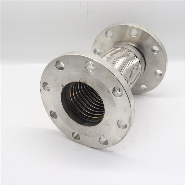 不锈钢304法兰式金属软管 大口径编织钢丝软管 法兰式金属软管