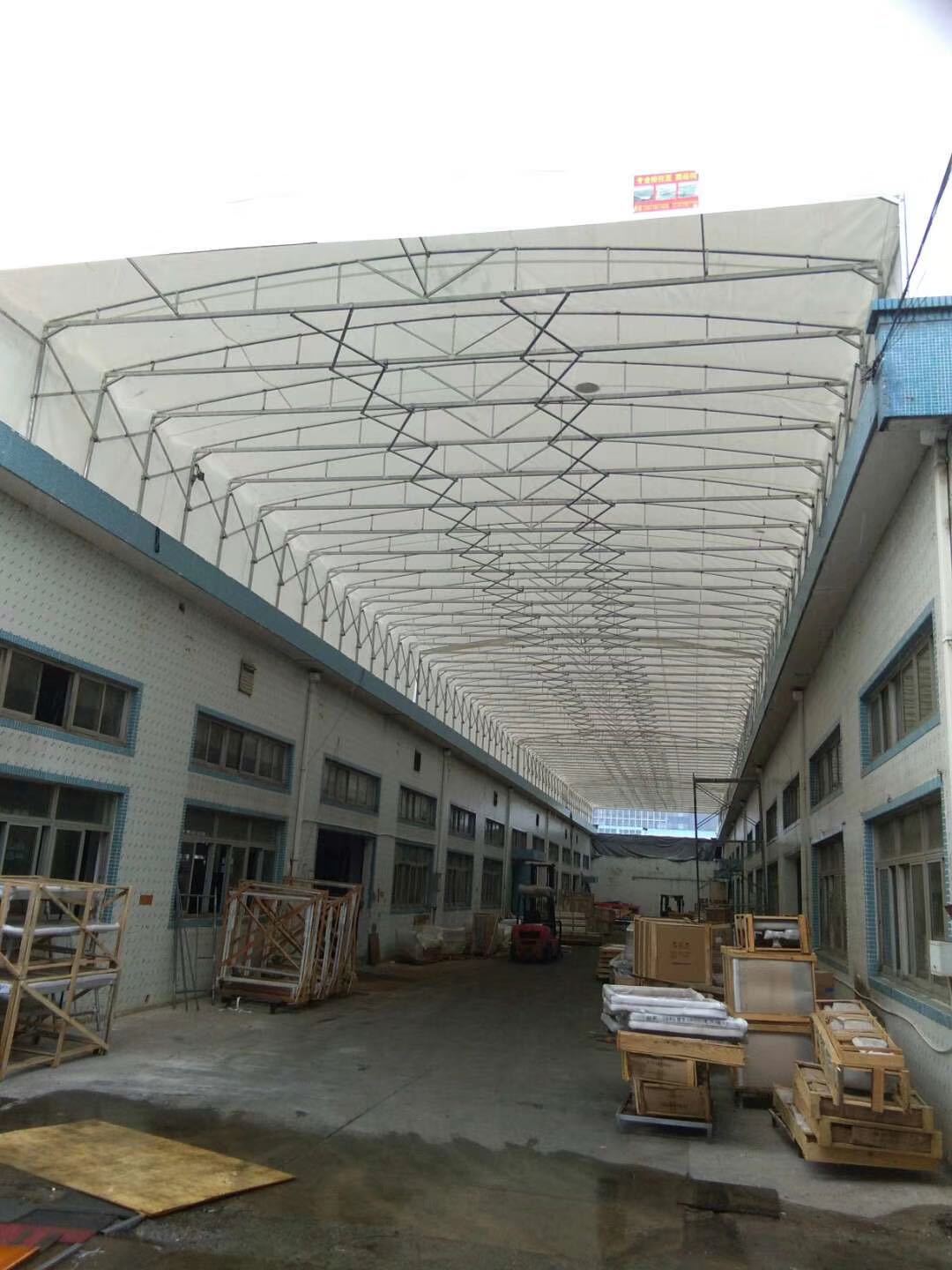 厂家定做移动推拉棚户外仓库电动推拉篷折叠收缩遮雨棚过道遮阳蓬