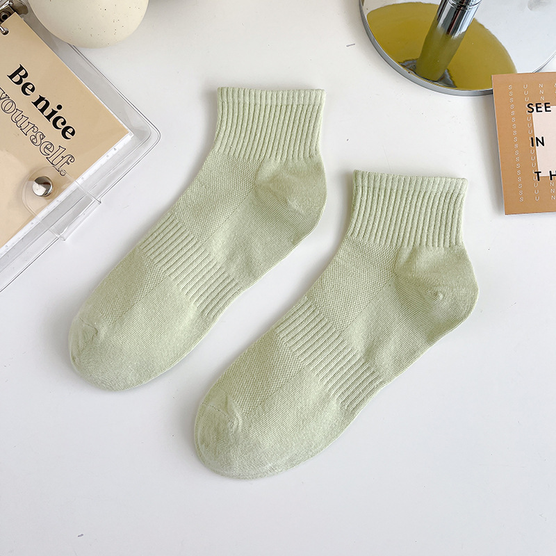 Women's Ankle Socks Summer 100% Cotton Socks Summer Women's Boneless Sports Socks Zhuji Mesh Breathable Pure Cotton Women's Socks