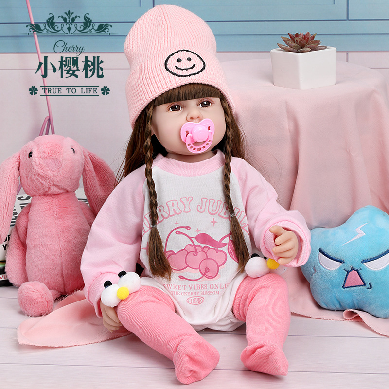 2023 New Simulation Tongle Barbie Doll Baby Soft Rubber Reborn Girl Toy Set Children's Birthday Gifts