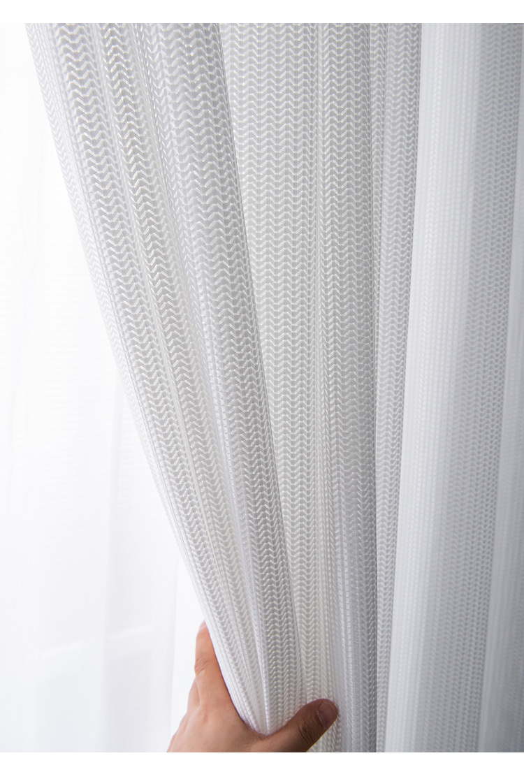 窗帘成品定制北欧轻奢鱼骨纱帘麦王镂空透光不透人窗帘纱工程窗纱