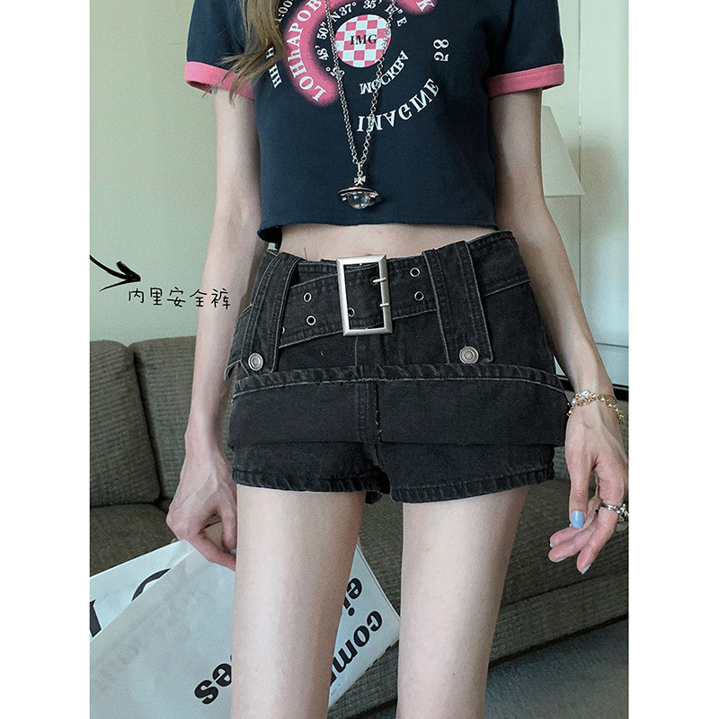   0202 American Hot Girl Denim Pantskirt Women's Spring/Summer 2023 New Skirt Anti-Exposure A- line Sheath Skirt