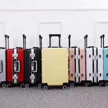 行李箱印LOGO企业图案商务24寸铝框旅行大容量登机箱万向静音轮拉