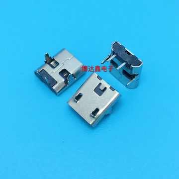 麦克usb micro 2p母座 全铜 2脚90度弯脚焊线 数据充电母座-阿里巴巴