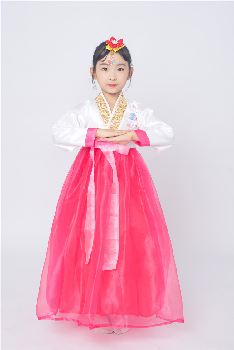 韩国儿童韩服礼服公主裙民族朝鲜族服装古装演出服女童舞台表演服