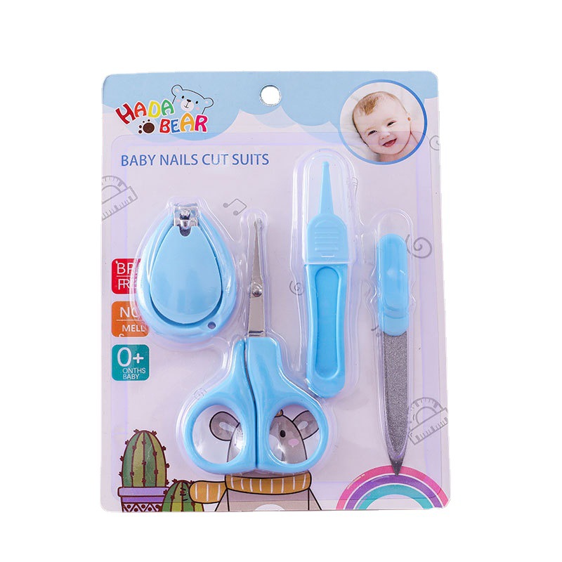 4-Piece Set Baby Nail Clippers Baby Manicure Care Suit Anti-Pinch Nail Clippers Tools Nail Scissors