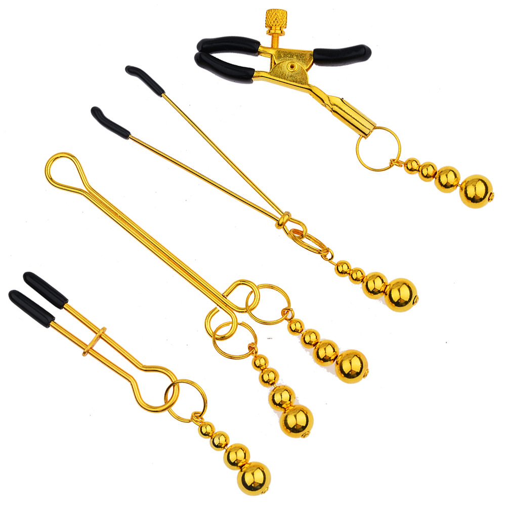 成人情趣用品乳夹咪咪夹阴唇夹蝴蝶螃蟹鳄鱼金色系列葫芦吊坠乳夹