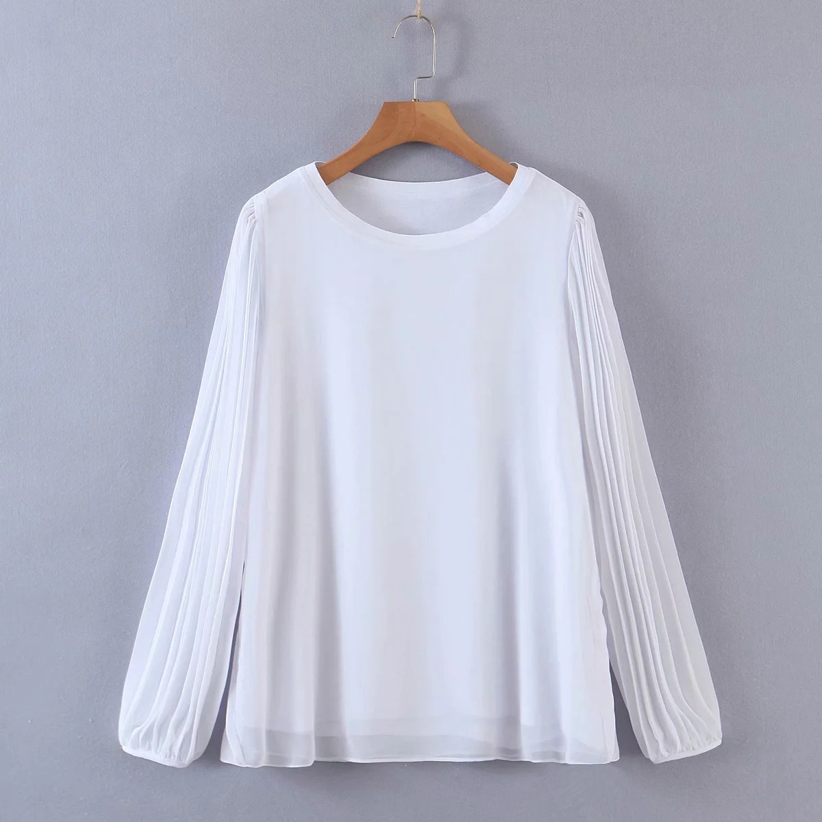 q73610-百褶袖双层打底衫-#ze-9084-210104