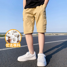 2023新款男童纯棉短裤中大童薄款夏季六分裤儿童工装裤一件代发