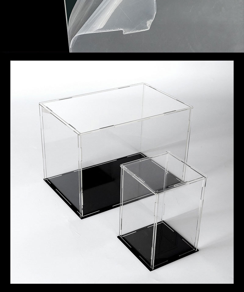 现货亚克力组装透明手办展示盒车模积木玩具公仔模型防尘盒子定制