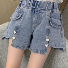 女童牛仔短裤韩版中大童2024新款儿童洋气时尚裤子夏天童装外穿潮