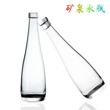 矿泉水玻璃瓶丝口平口玻璃瓶丝印烤花瓶蒙砂山泉水瓶500ml330ml