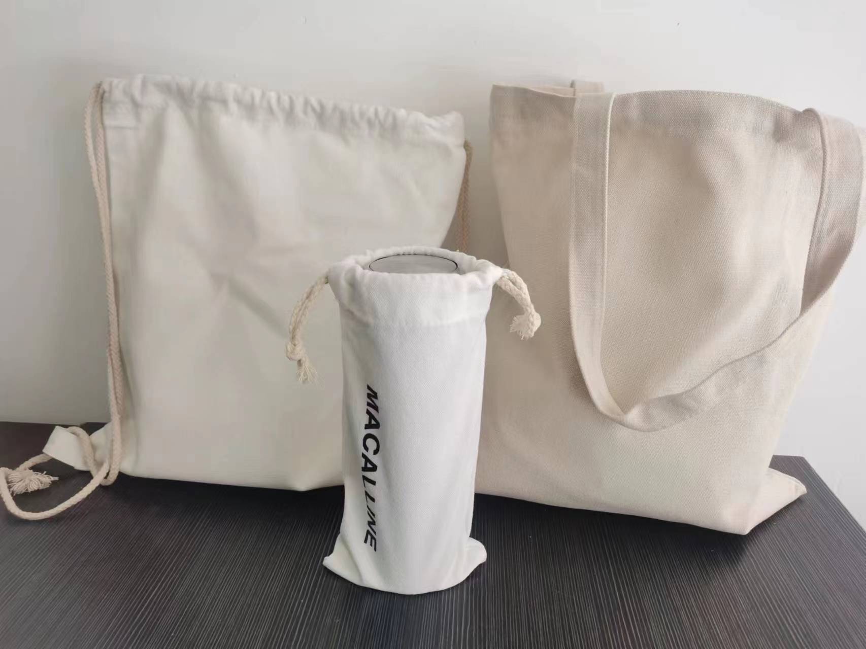 帆布袋拉链袋收纳袋束口袋抽绳简约空白纯色logo印刷出行必备制品