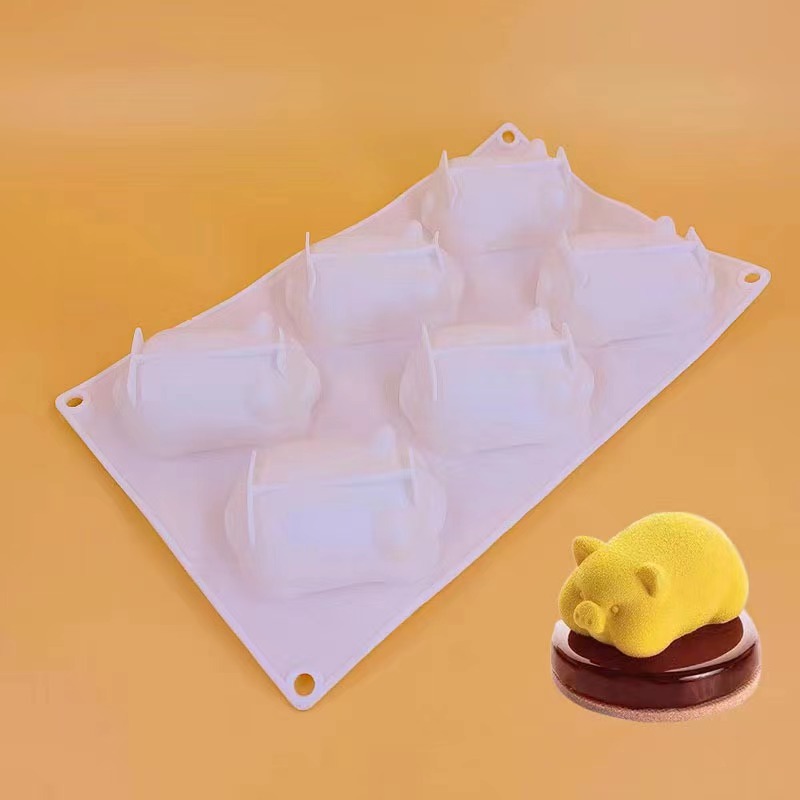 Silicone Cake Pudding Mold Exclusive for Cross-Border Pig Food Grade Household Mousse Baking Bowl Cake Abrasive Tool