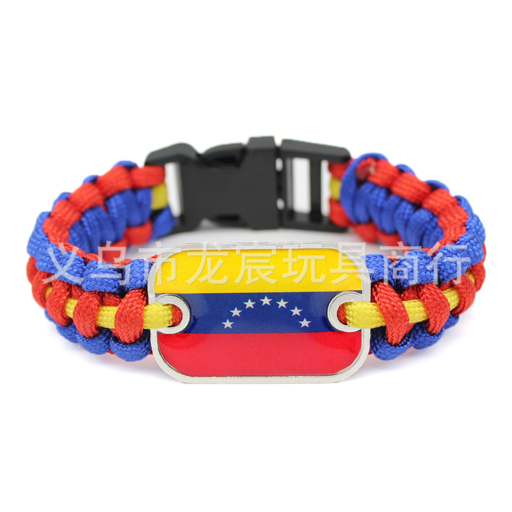 Supply World Cup National Flag Bracelet Czech National Flag Parachute Cord Woven Bracelet Outdoor Life-Saving Bracelet