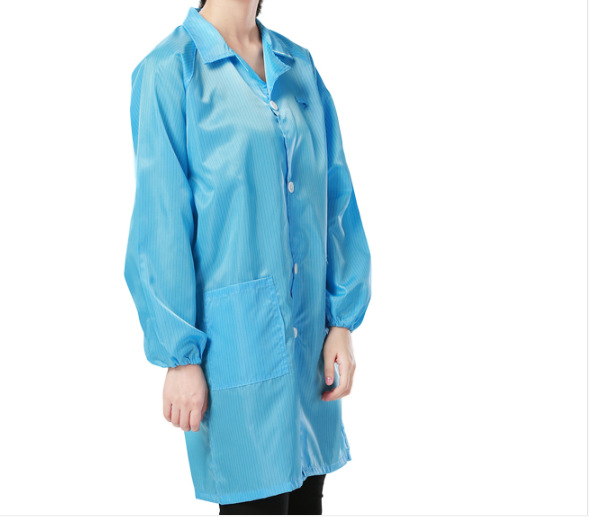 静电衣 带帽无尘服 电子厂蓝色白色工作服男女长款车间防静电大褂