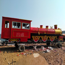 大型复古蒸汽鸣笛火车模型高铁动车模拟舱老式有轨电车展览道具
