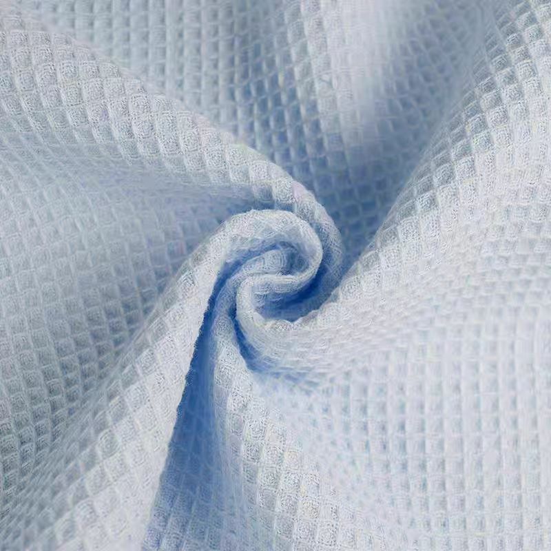 全棉华夫格 威化格 收纳盒 手袋箱包布料浴袍家居服 玩具拖鞋面料