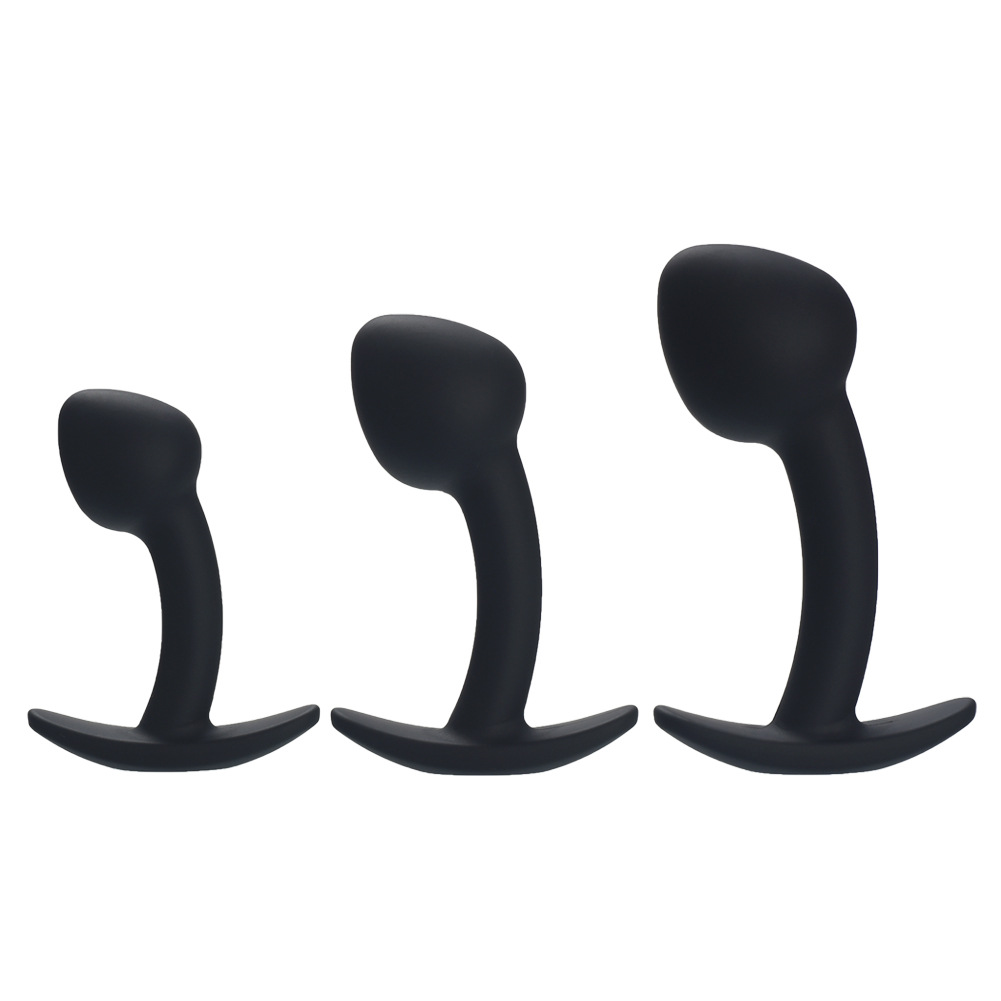 New Silicone Back Court Large, Medium and Small Butt Plug Mushroom-Shaped Haircut Sex Toys Alternative Foreign Trade South America Chile Adult Toys