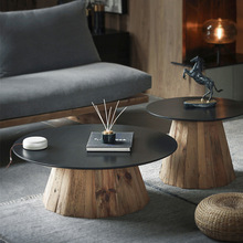极简茶几轻奢现代沙发边几圆形客厅桌子小户型花几简约实木茶桌