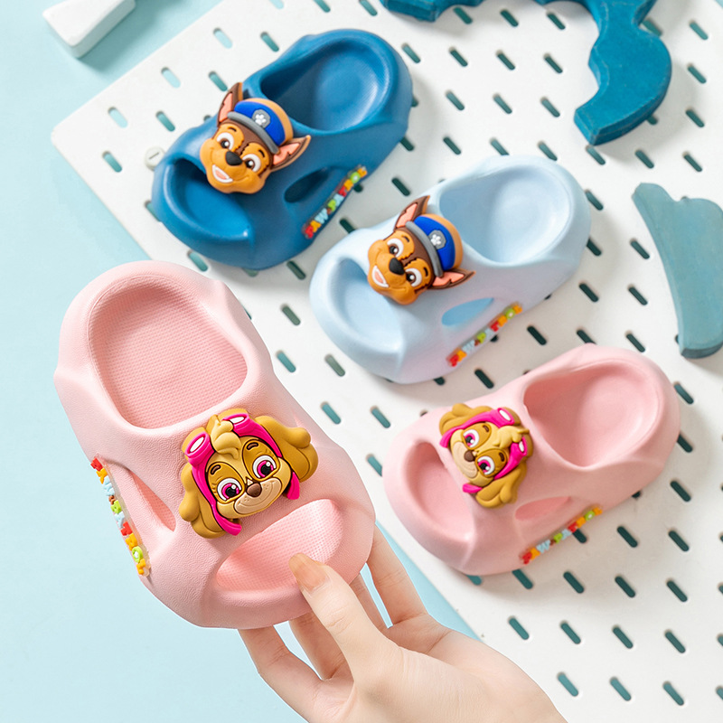 Paw Patrol Children's Slippers Boys and Girls Cartoon Summer Soft Bottom Non-Slip Indoor Home Bathroom Closed Toe Slippers