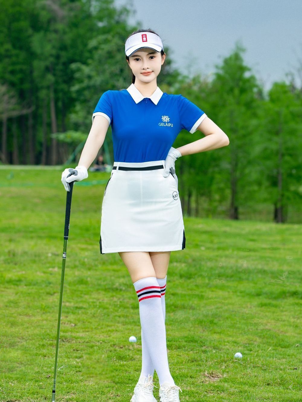 高尔夫服装春夏新款女士套装透气快干户外修身短袖t恤运动休闲