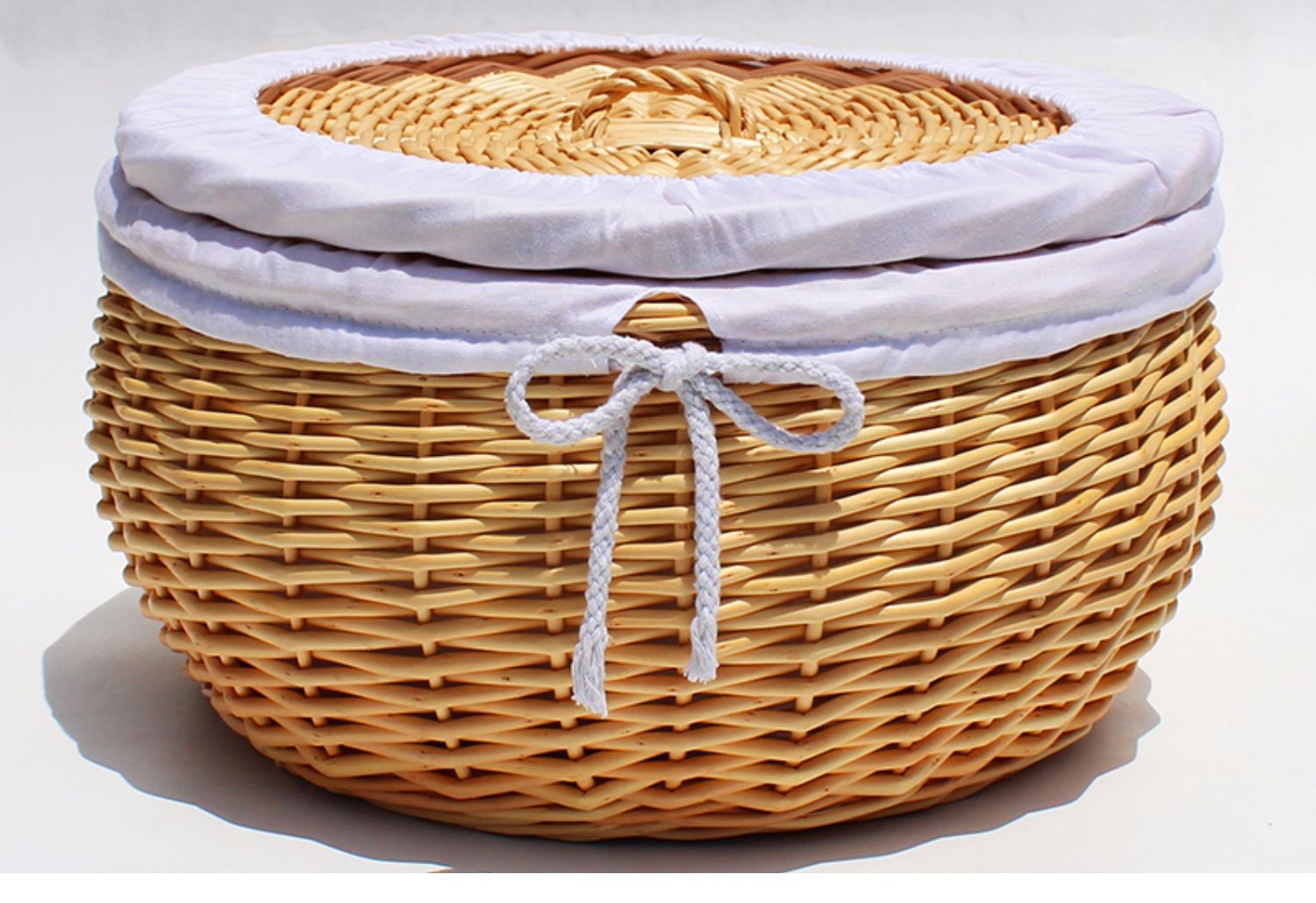 藤编馒头筐带盖保温柳编面包篮子玩具零食收纳编织鸡蛋篮装馍框子