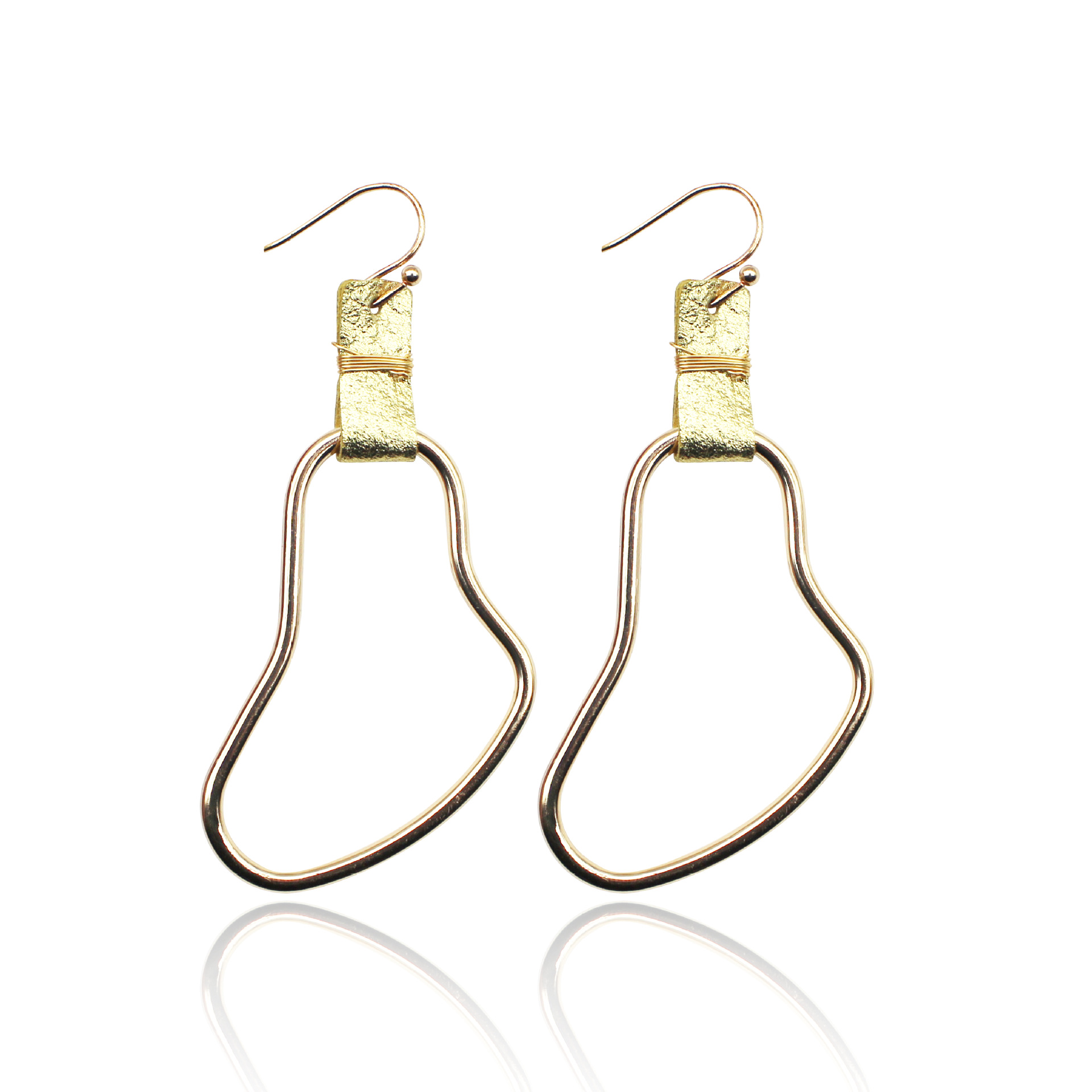 Environmental Protection Alloy Sheepskin Leather Copper Wire Winding Copper Ear Hook Earrings Earrings Female Cross-Border European and American Amazon