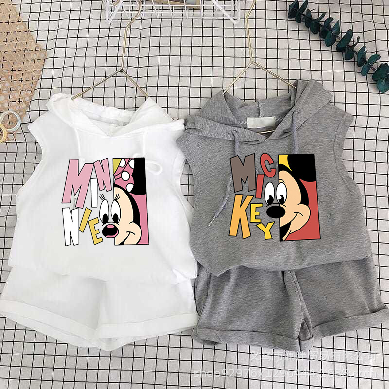 Summer New Korean Style Children's Clothing Boys and Girls Vest Shorts Suit Baby Baby Children's Summer Clothes Western Style Two-Piece Suit Baby Clothes