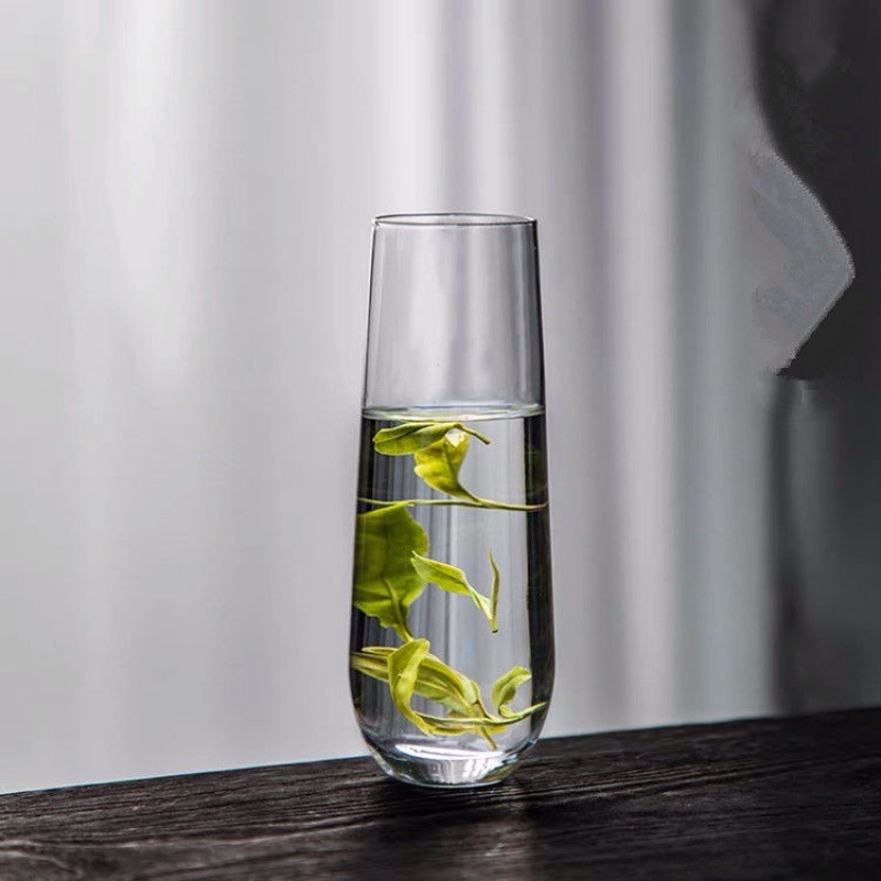 细高玻璃杯绿茶杯猴魁茶楼专用耐家用日式透明水杯泡茶代发