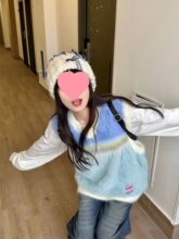 日系套装撞色学院风毛衣针织马甲背心两件套女学生春秋小个子上衣