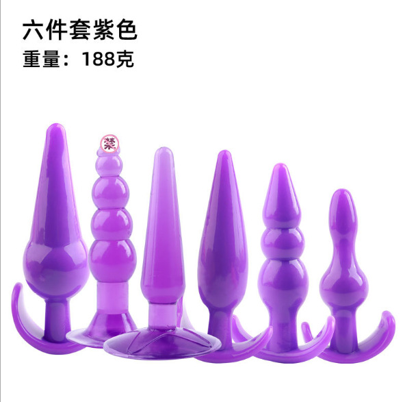 Back Court Anal Plug Set 6-Piece Jelly Anal Plug Back Court Combination Couple Supplies Anal Expander