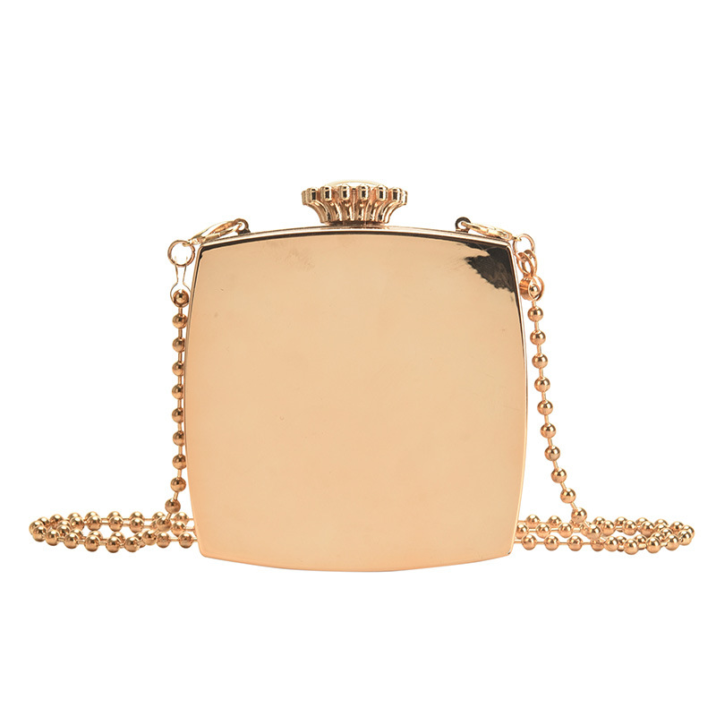 Box Bag Wholesale New Simple Trend Metal Chain Twist Lock Shoulder Bag Ins Western Style Leisure Versatile Women's Bag