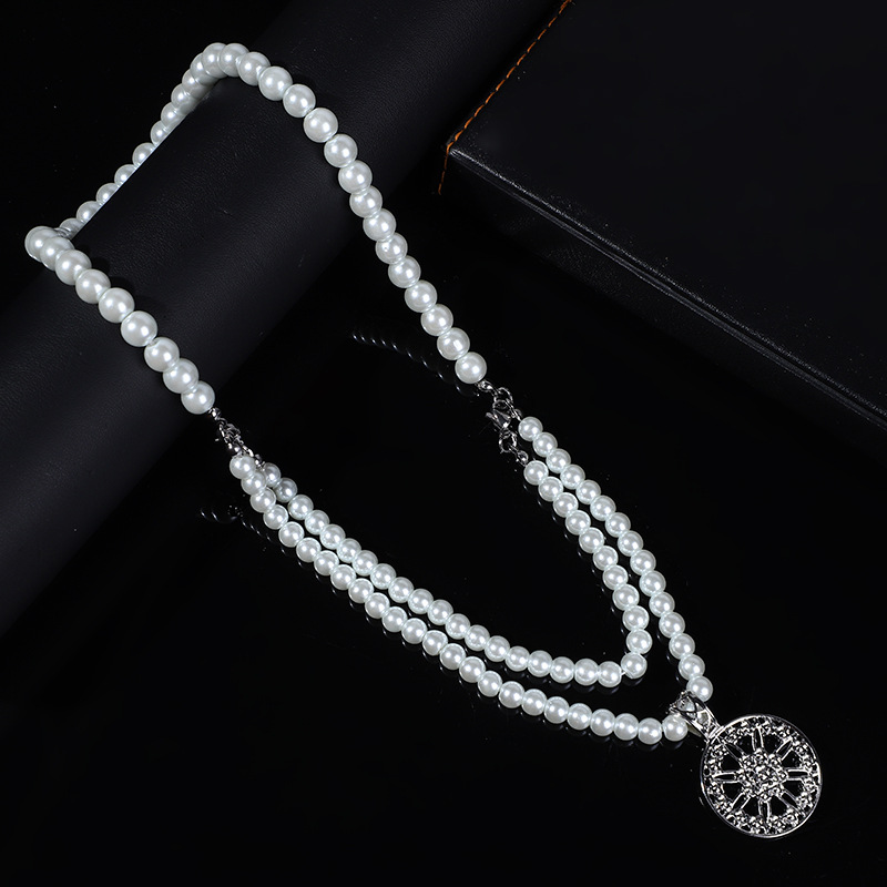 maison emerald潮牌说唱双层嘻哈小众珍珠项链国潮吴亦凡同款配件