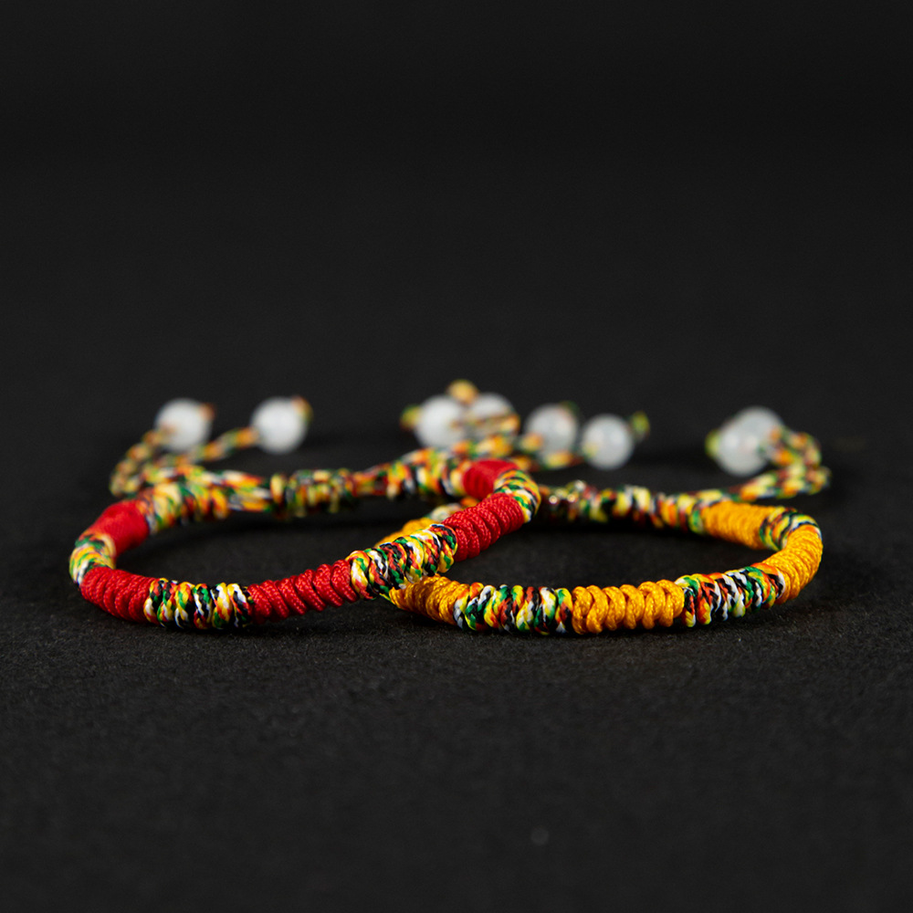 Hand-Woven Colorful Braided Rope Red Rope Bracelet Jingang Knot Bracelet Dragon Boat Festival Colored Rope Birth Year Carrying Strap Men and Women