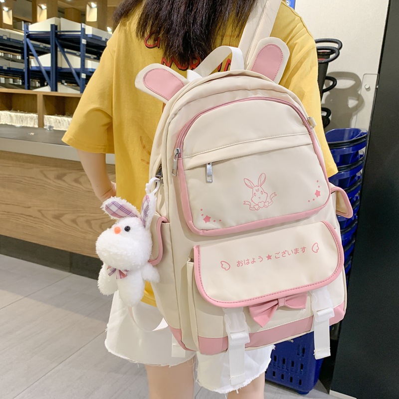 Schoolbag Primary School Girls Simple Large Capacity Cute Good-looking Rabbit Backpack Ins Japanese Junior School Backpack