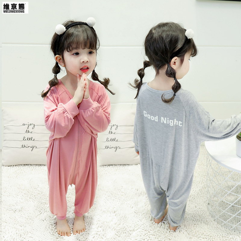 Summer Baby Mask Sleeping Bag Boys 'And Girls' Pajamas 2023 New Baby Summer Modal Air Conditioning Clothes Jumpsuit