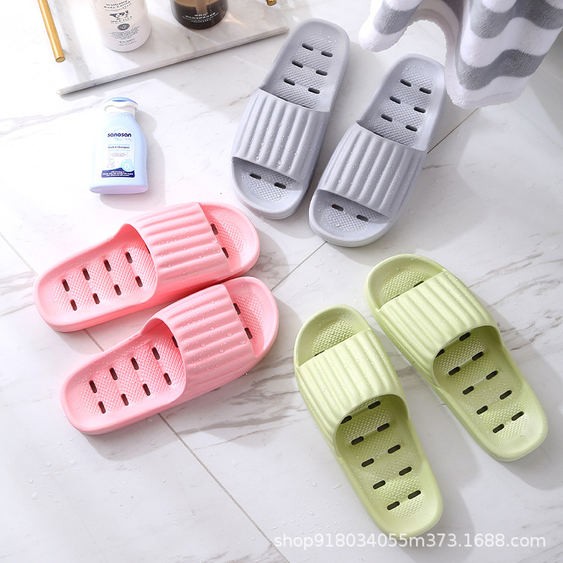 Couple Bathroom Slippers Female Home Non-Slip Home Indoor Leaking Bath Summer Home Slippers Male Thick Bottom for Outdoors