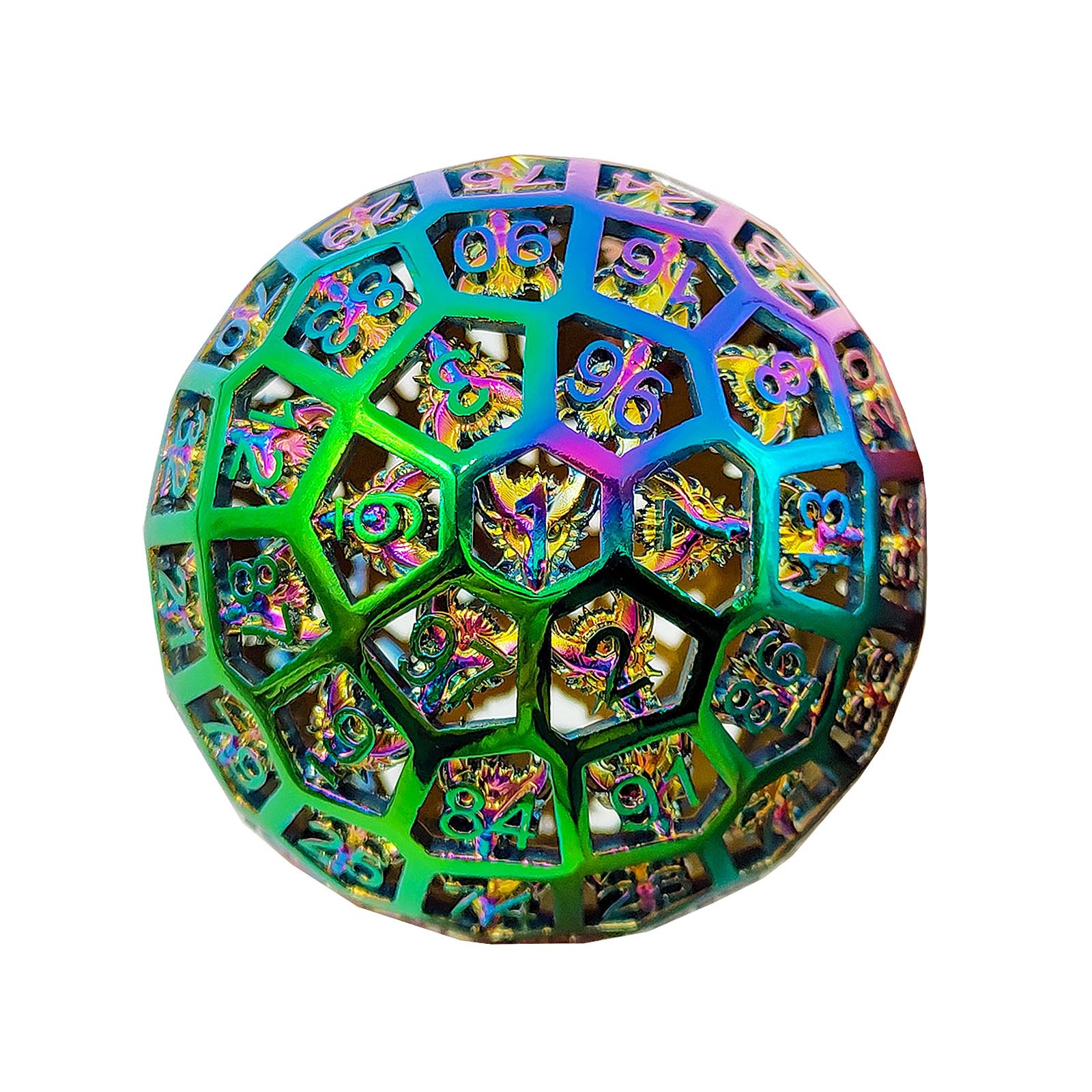 100面金属骰子d100镂空trpg龙与地下城coc跑团桌游dnd巨型大dice