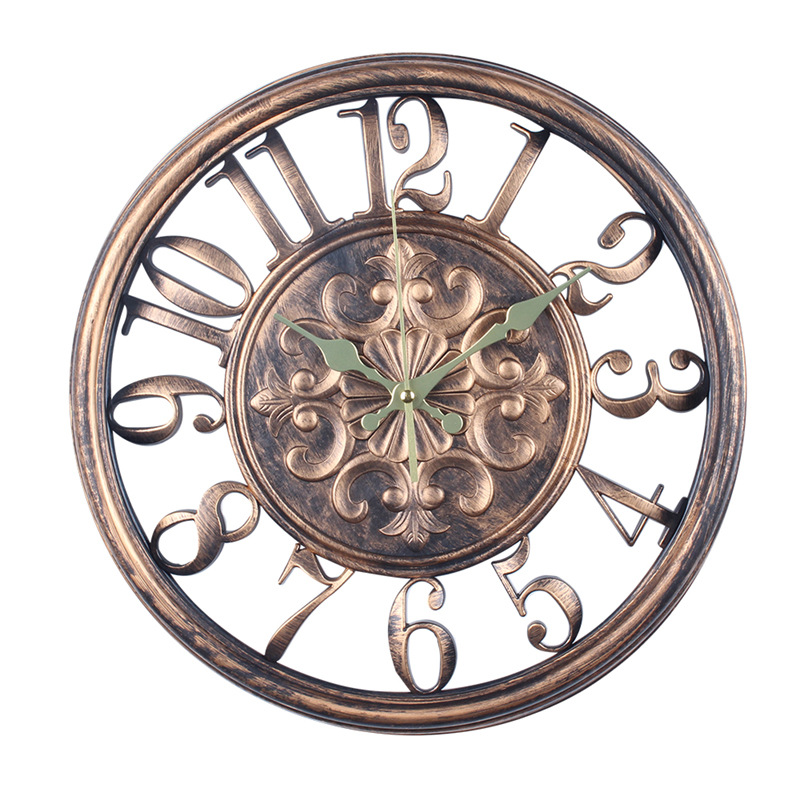 wall clock欧式家用挂墙时钟创意挂钟墙壁装饰复古客厅挂钟表定制