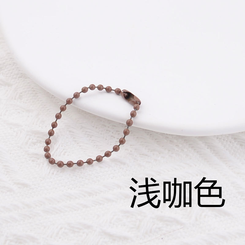 Diy Bead Necklace Wholesale Goka Small round Palte Candy Color Ball Chain Metal Ball Bead Chain Pendant Chain Tag Chain