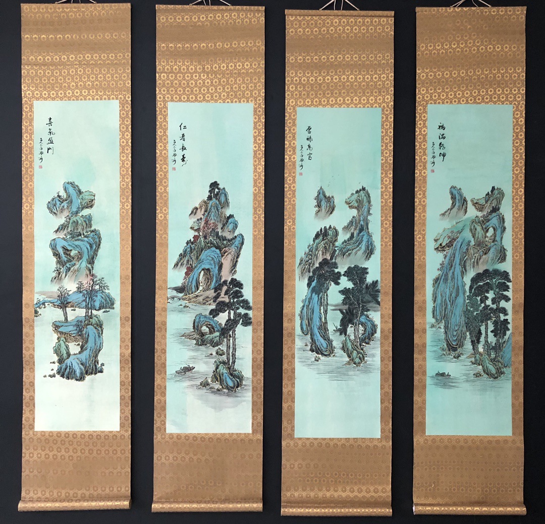 福禄寿喜四条屏