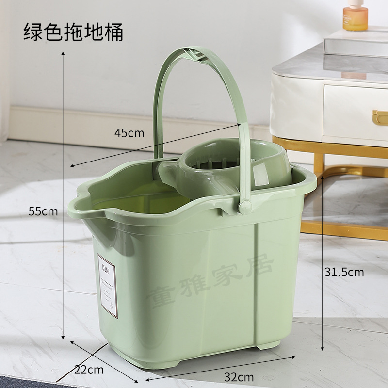 Household Mop Bucket Thick Portable Mop Bucket Large Capacity Floor Mop Bucket Pulley Dehydration Cleaning Bucket in Stock Wholesale