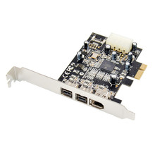 高速PCI-E转3口1394视频采集卡主机PCI-E X1转1394扩展卡一转三4P