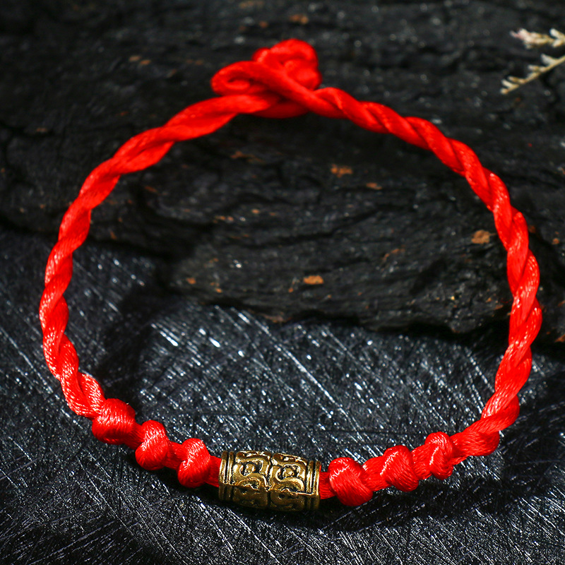 Dragon Boat Festival Red Rope Hand-Woven May Festival Bracelet Ethnic Style Carrying Strap Safe Birth Year Little Red Rope Stall Goods